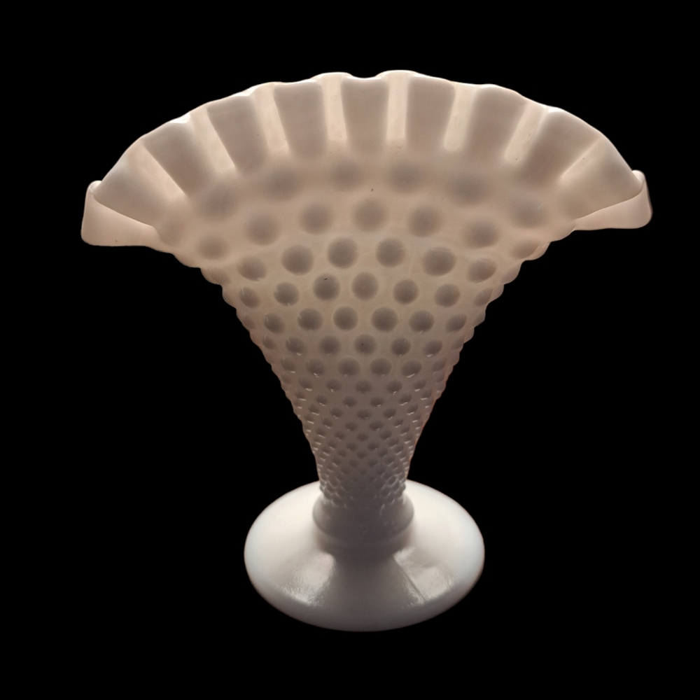 Vintage 6" Fenton Milk Glass Vase